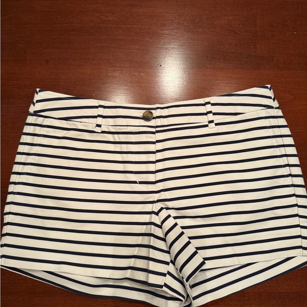 Boden Navy and White Striped Women Shorts 6